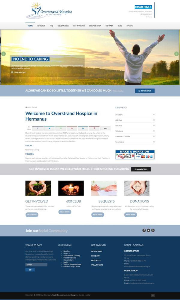 Overstrand Hospice Website design