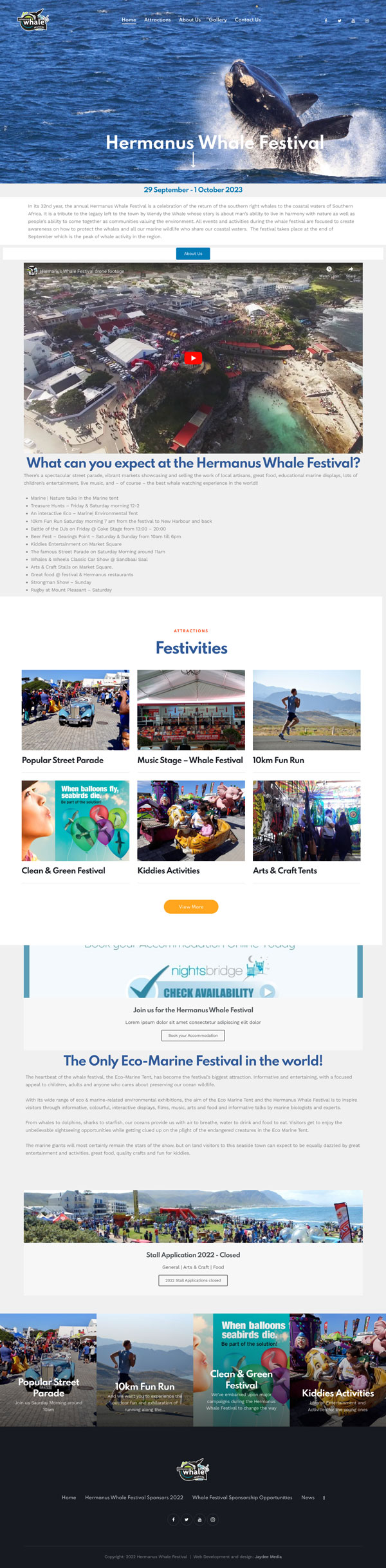 whale fesival hermanus website design